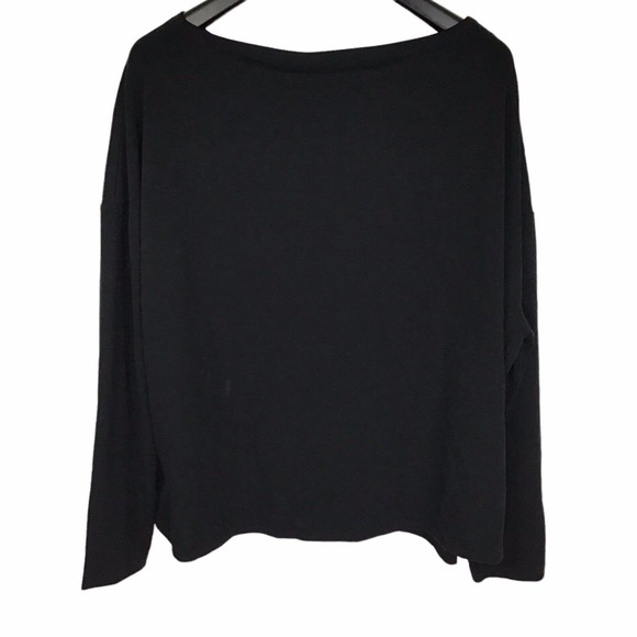 AllSaints Rita Oversize Tee Top Women's Medium M Black Long Sleeve Drop Shoulder - Picture 4 of 6